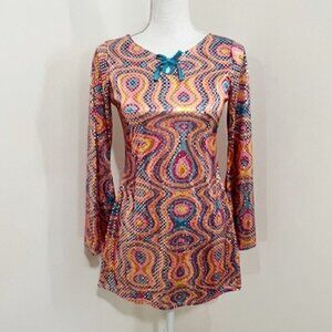 Groovy GoGo Dancer Girl's Retro Costume Dress Size L 12-14